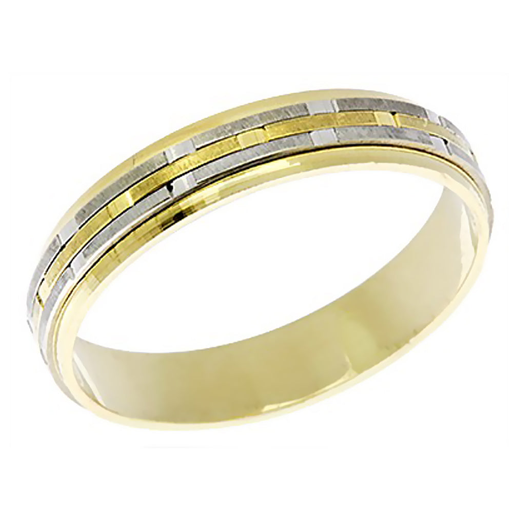 5mm Two Tone Gold Wedding Band Worldjewels 3210