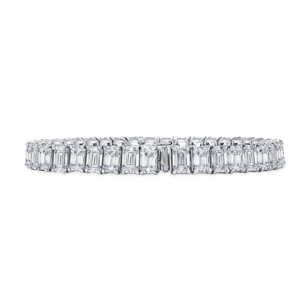 21.50 ctw. Emerald Cut Natural or LAB Diamond Tennis Bracelet