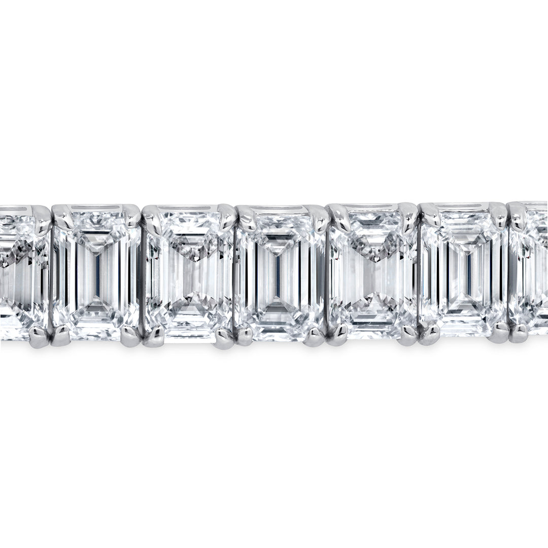 21.50 ctw. Emerald Cut Natural or LAB Diamond Tennis Bracelet