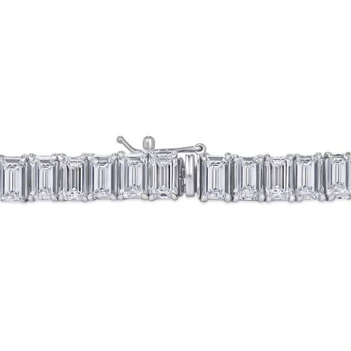 21.50 ctw. Emerald Cut Natural or LAB Diamond Tennis Bracelet