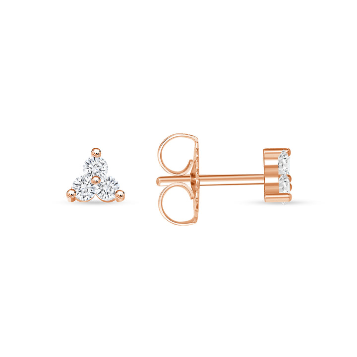 0.12 Carat Three Stone Diamond Stud Earrings