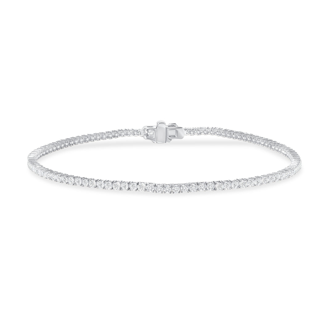 Yellow Gold Tennis Bracelet 1.00 Carat Round Cut Diamonds 7 inch