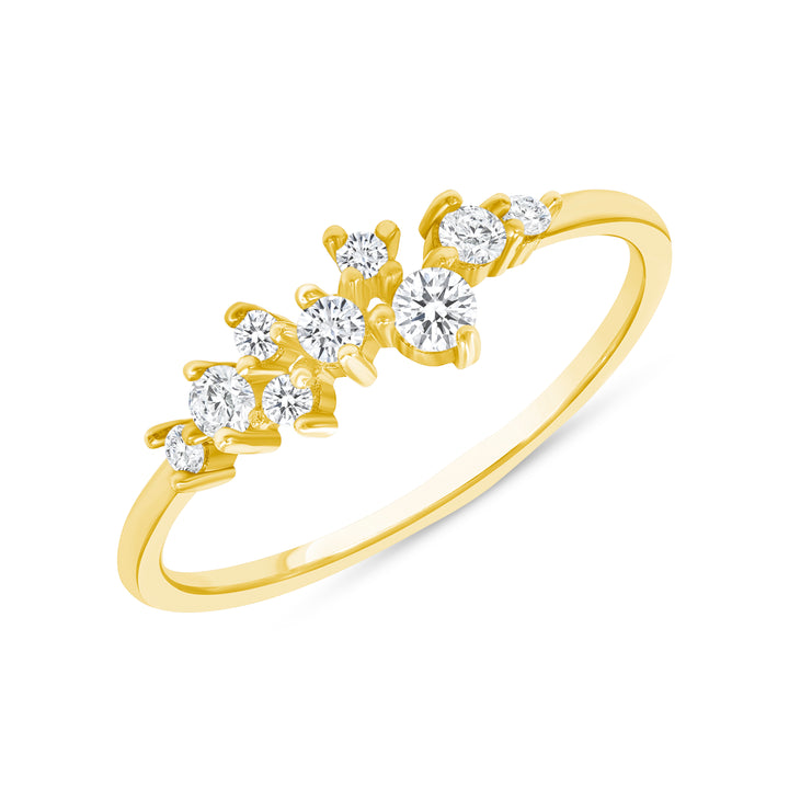 Christina 0.15 Ct. Round Cut Stellar Cluster Diamond Ring