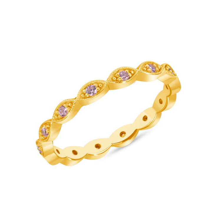 Juliet 14K Gold Colorful 0.25 Ct. Each Gemstone Eternity Stack-Able Rings