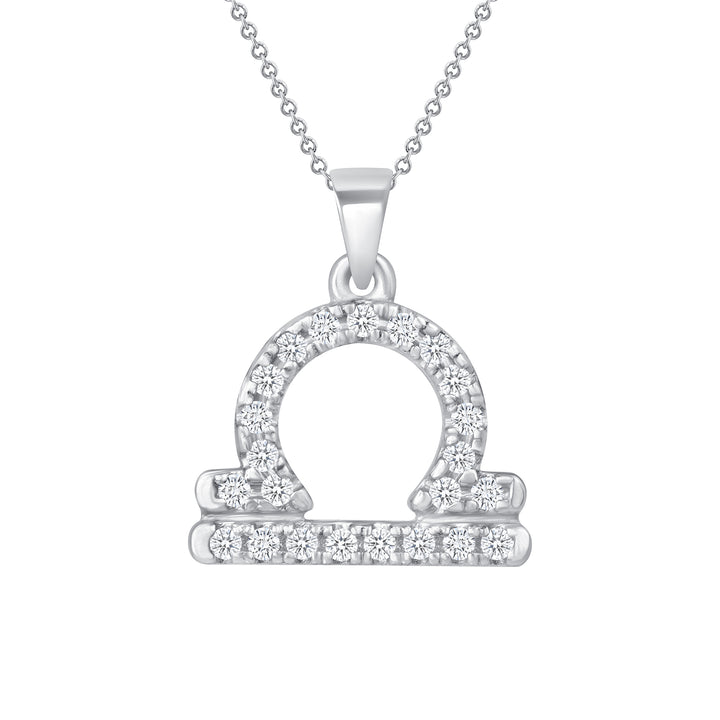 0.20 Carat Round Cut Diamond 14K Gold Zodiac Symbol Pendants