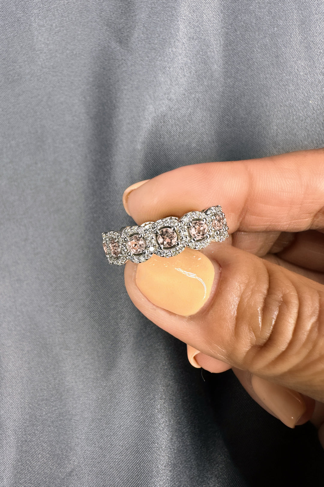 3.00 Ct. Tw. Natural Morganite & 1.50 Ct. Tw. Diamond Eternity Band