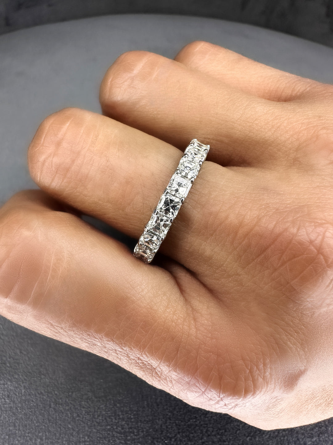 4.25 Carat Asscher Cut Diamond Eternity Band