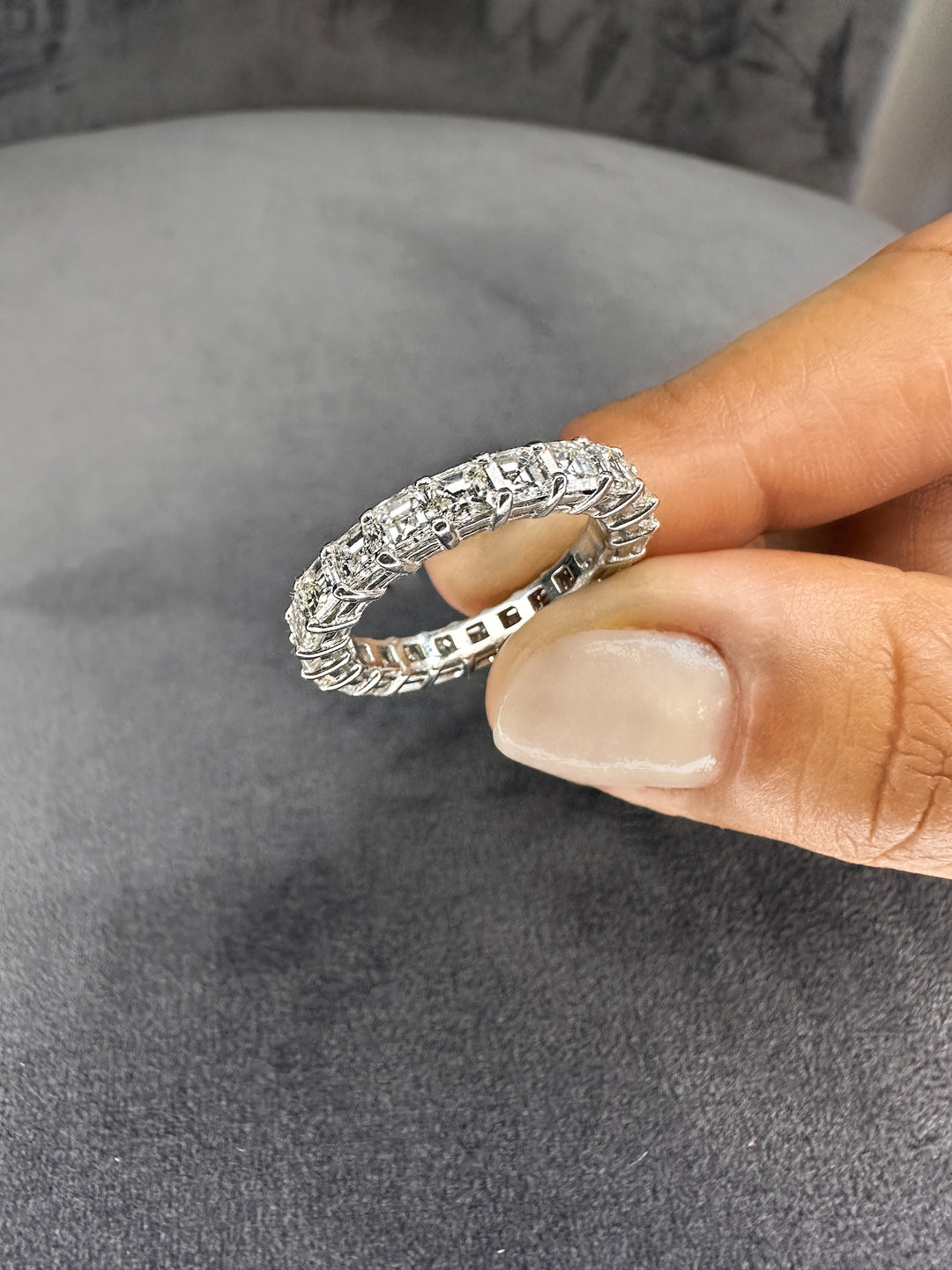 4.25 Carat Asscher Cut Diamond Eternity Band