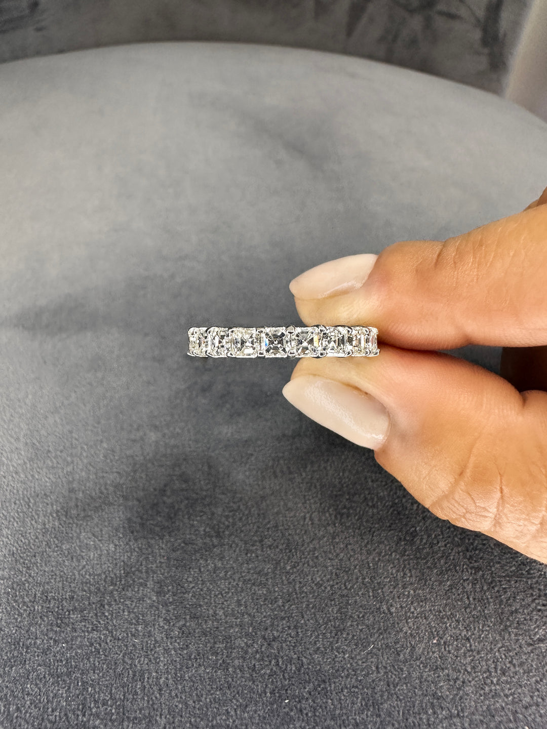 4.25 Carat Asscher Cut Diamond Eternity Band