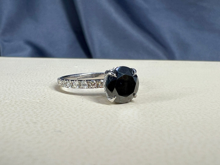 1.30 Carat Black & White Diamond Engagement Ring