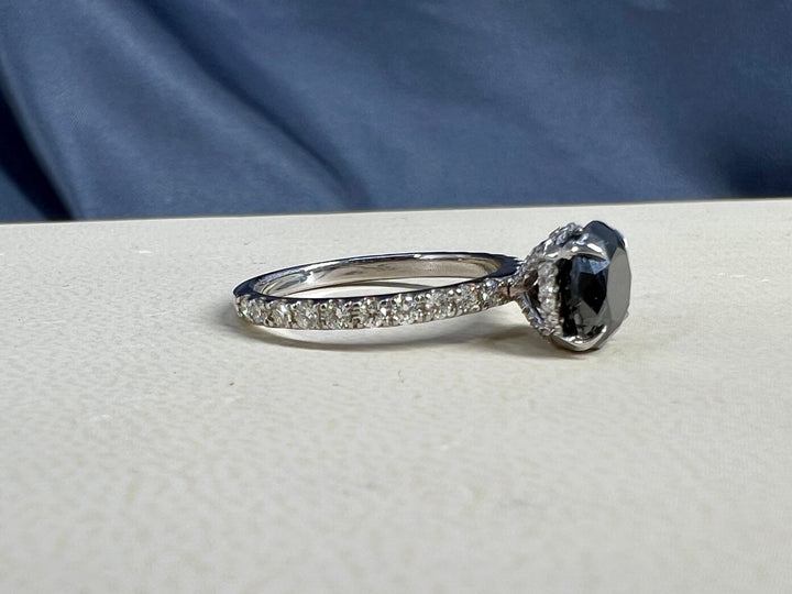 1.30 Carat Black & White Diamond Engagement Ring