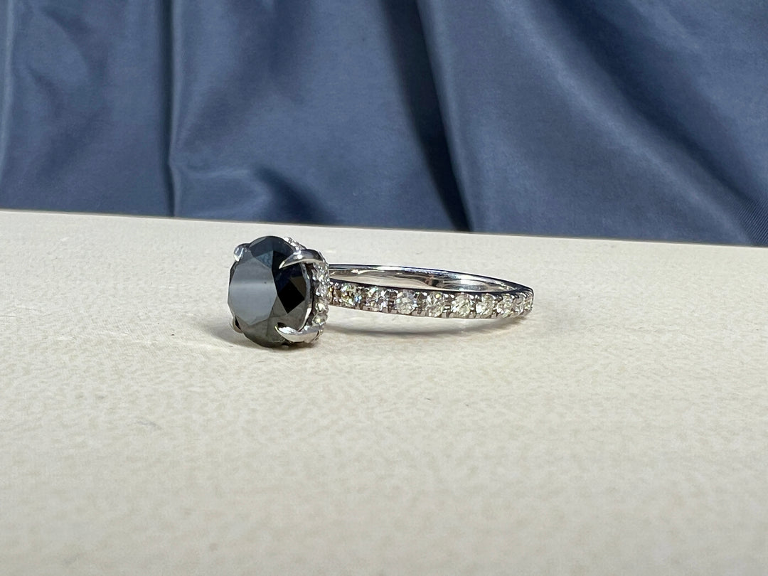 1.30 Carat Black & White Diamond Engagement Ring