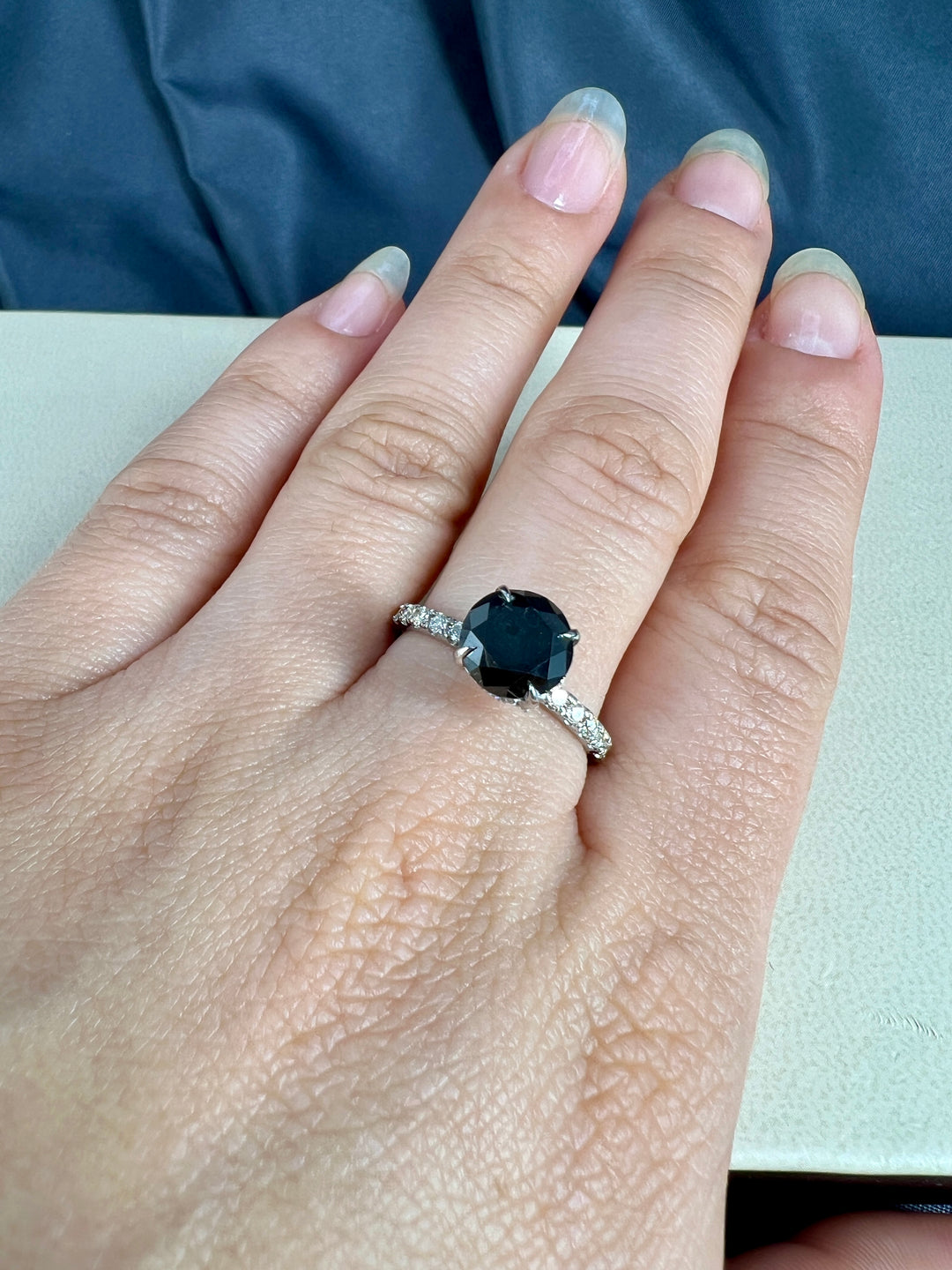 1.30 Carat Black & White Diamond Engagement Ring