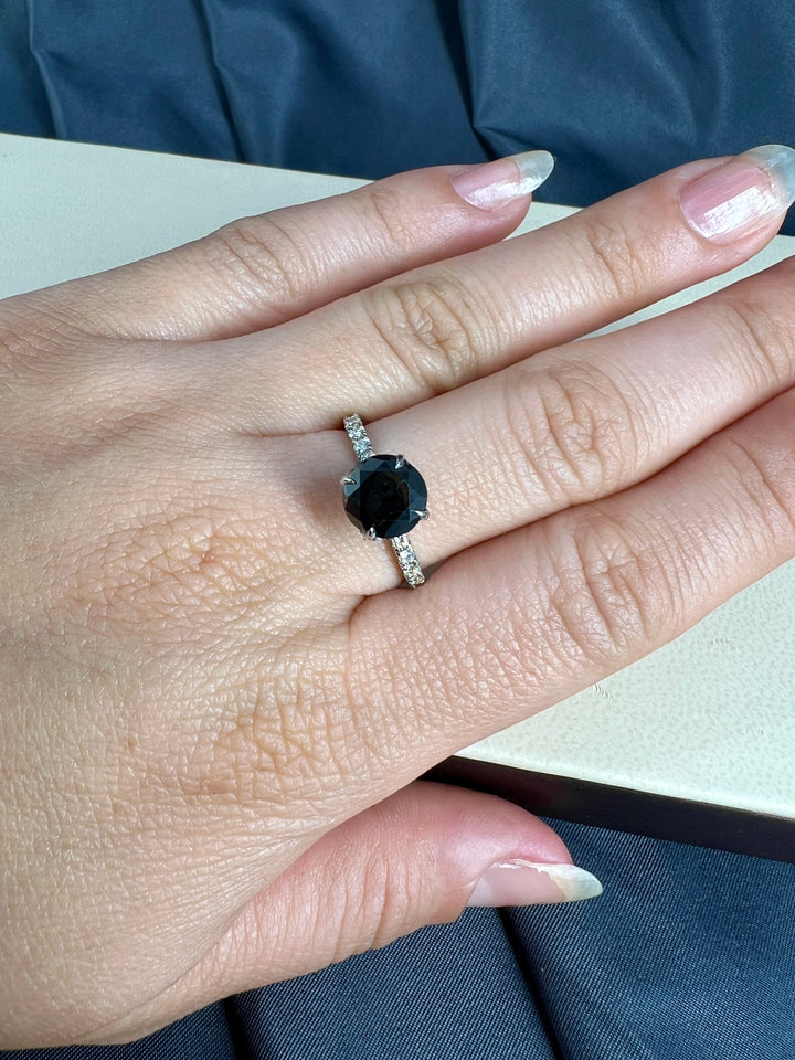 1.30 Carat Black & White Diamond Engagement Ring