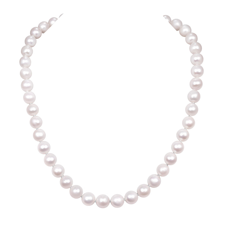 9mm Fresh Water Pearl Necklace white gold 17"