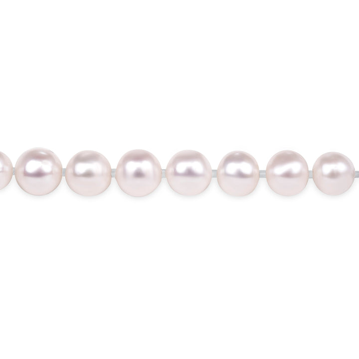 9mm Fresh Water Pearl Necklace white gold 17"