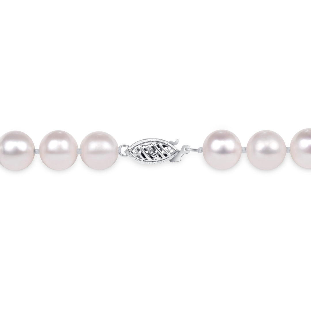 9mm Fresh Water Pearl Necklace white gold 17"