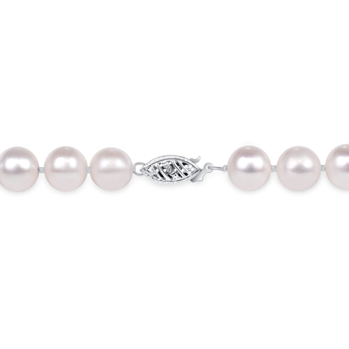 9mm Fresh Water Pearl Necklace white gold 17"