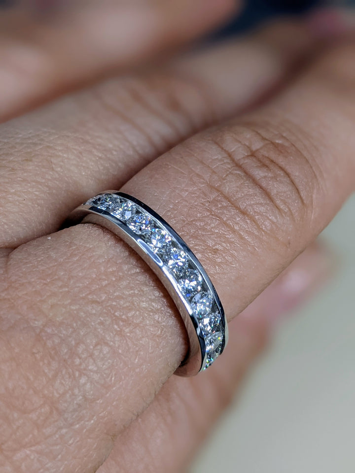 2.00 Carat Round Cut Diamond Channel Set Eternity Band