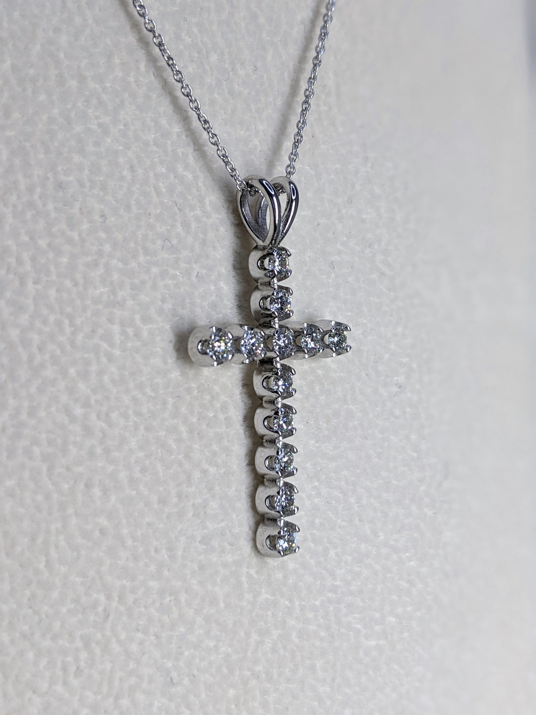 1.00 Carat Brilliant Round Cut Diamond Cross Pendant