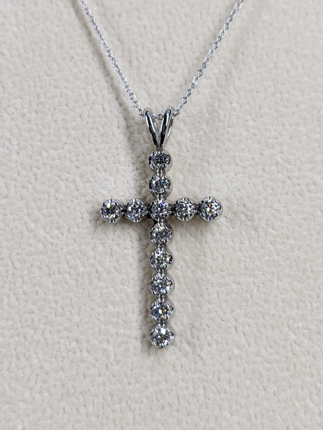 1.00 Carat Brilliant Round Cut Diamond Cross Pendant