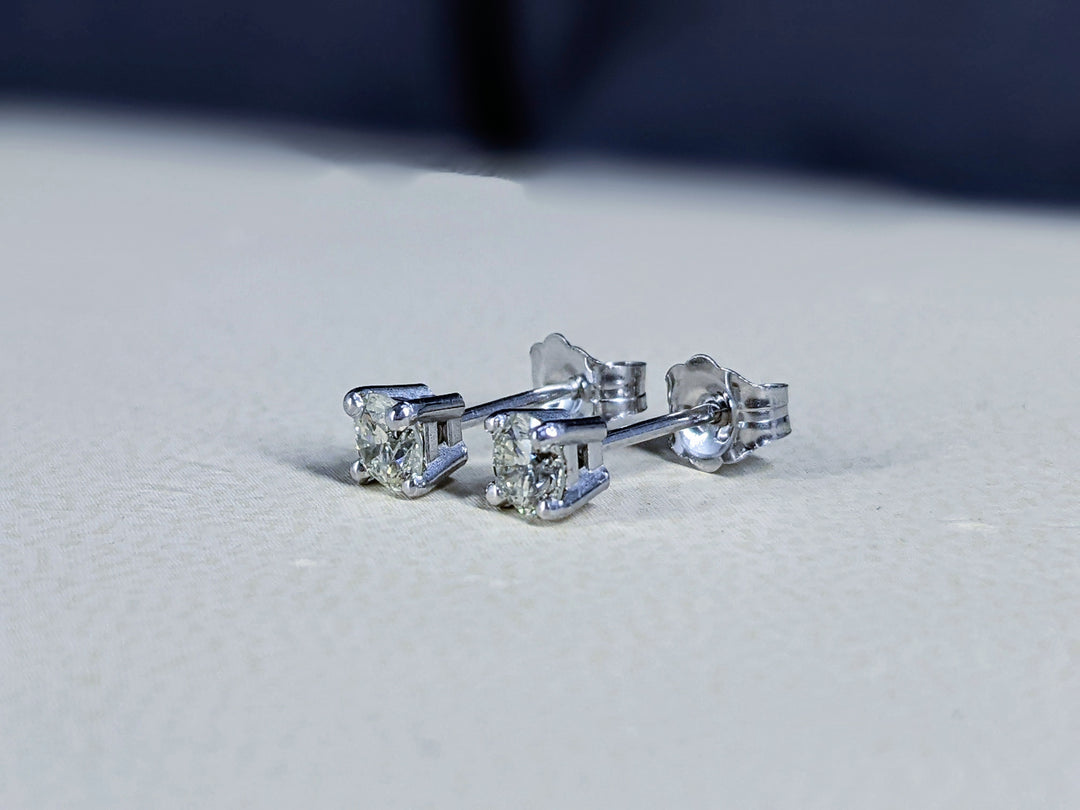 4-Prong Round Cut Diamond Stud Earrings 1/2 Carat