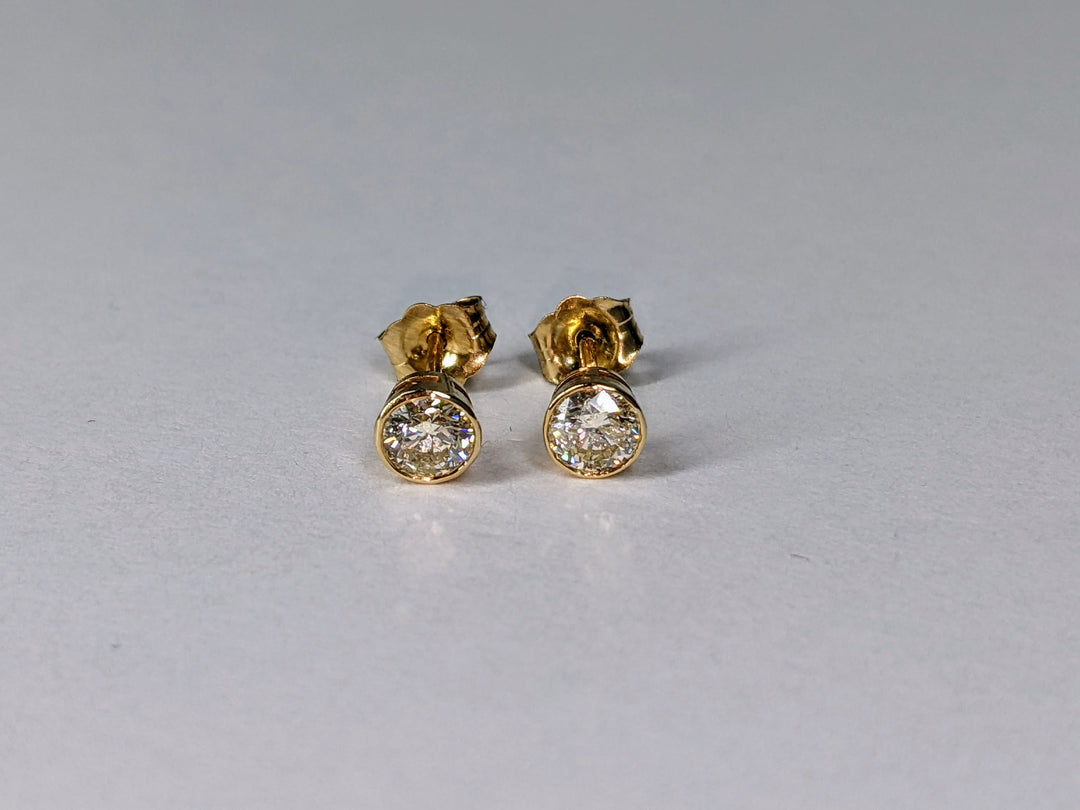 Bezel Set Round Cut Diamond Stud Earrings 0.50 ct. tw.