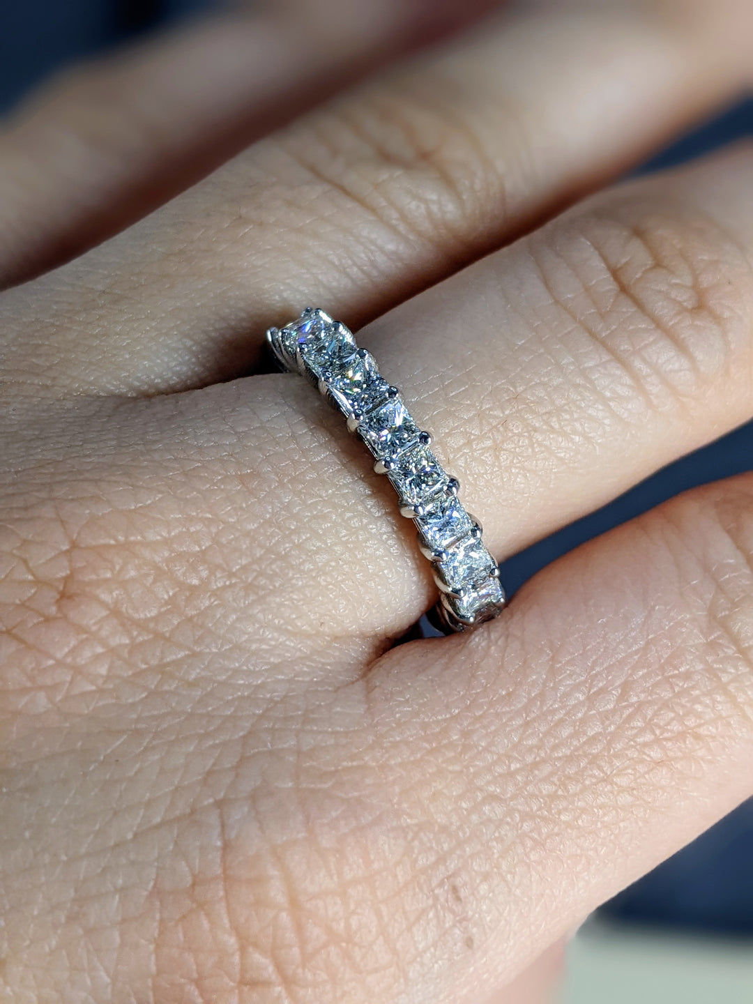 4.50 Carat Princess Cut Diamond Eternity Band