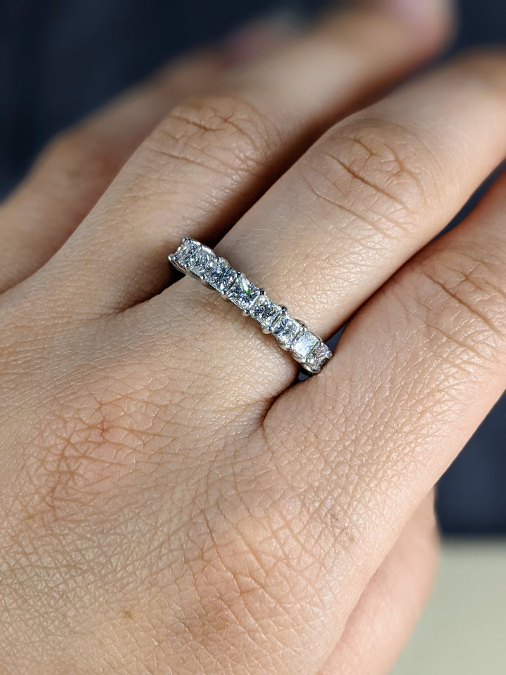 4.50 Carat Princess Cut Diamond Eternity Band