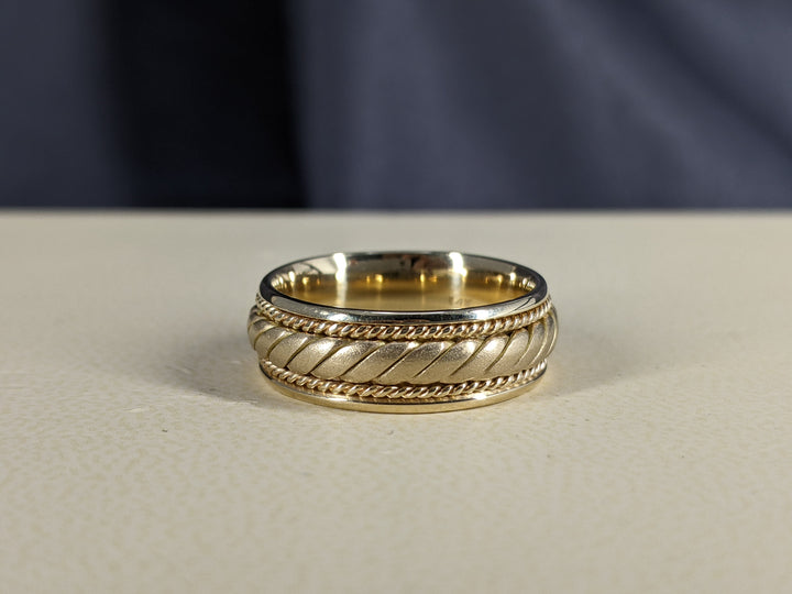 7MM Solid Gold Rope Wedding Band