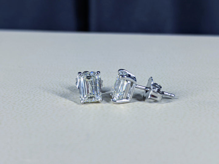 Emerald Cut Diamond Stud Earrings 0.30-2.00 ct.