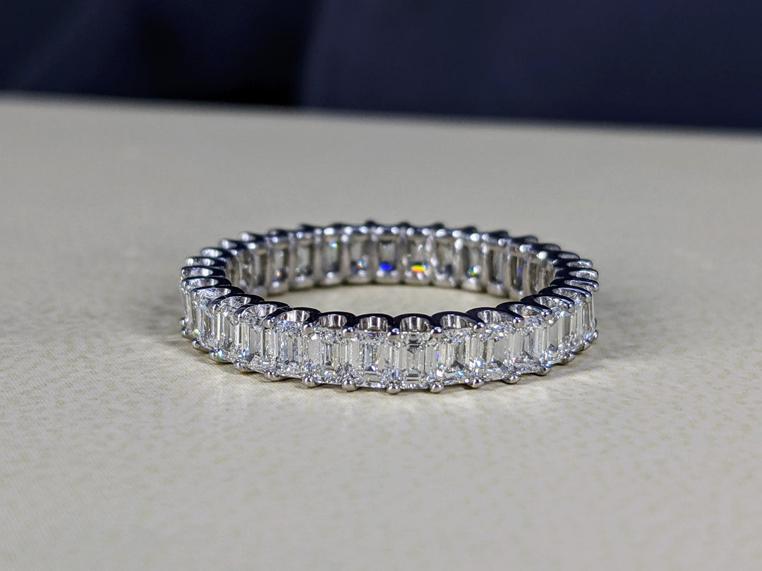 4.00 Carat Emerald Cut Diamond Eternity Band H, VS