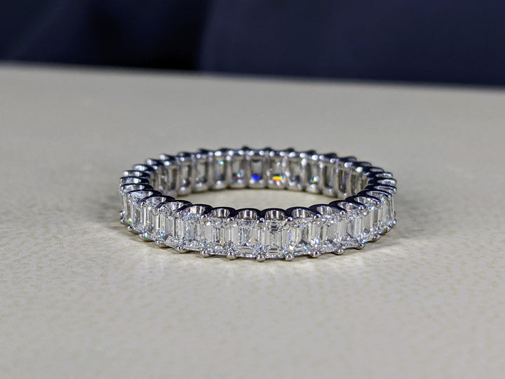 4.00 Carat Emerald Cut Diamond Eternity Band H, VS