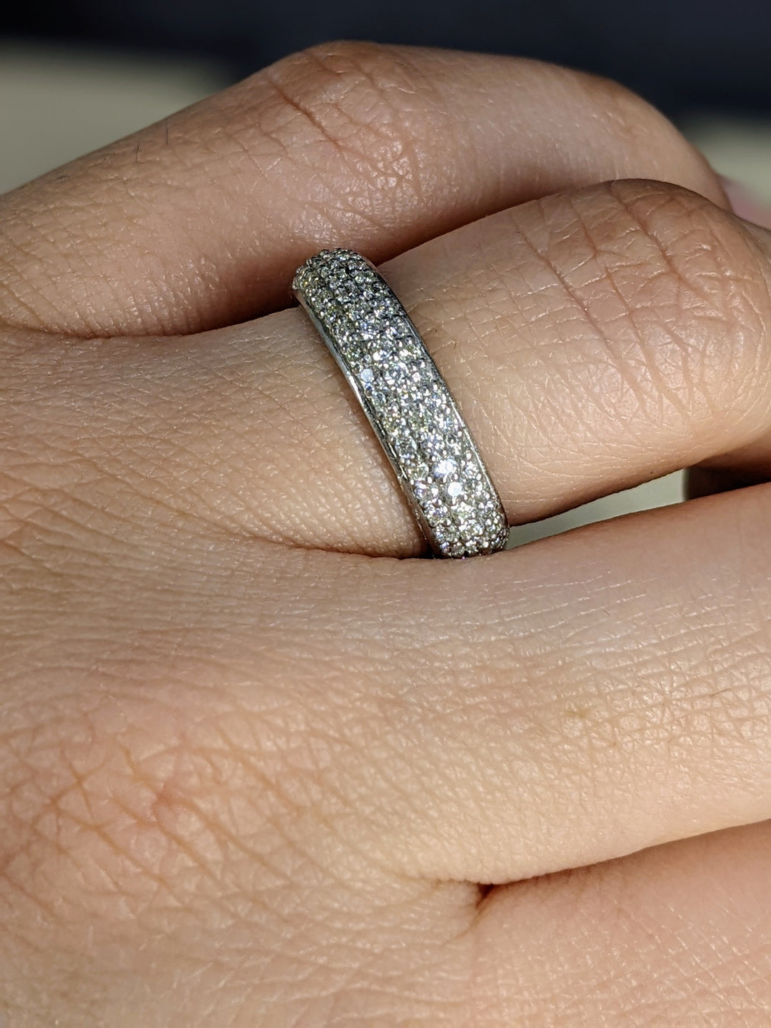 0.84 Carat Brilliant Round Diamond Three Row Band