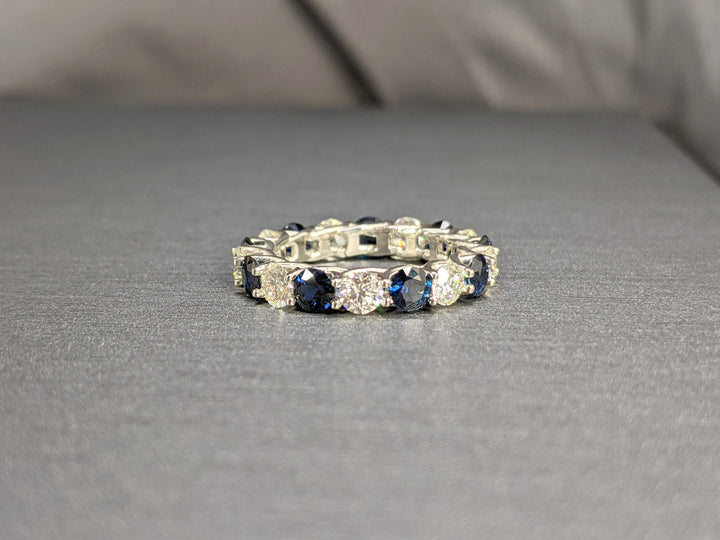 4.50 Ct. Tw. Diamond & Natural Sapphire Eternity Band