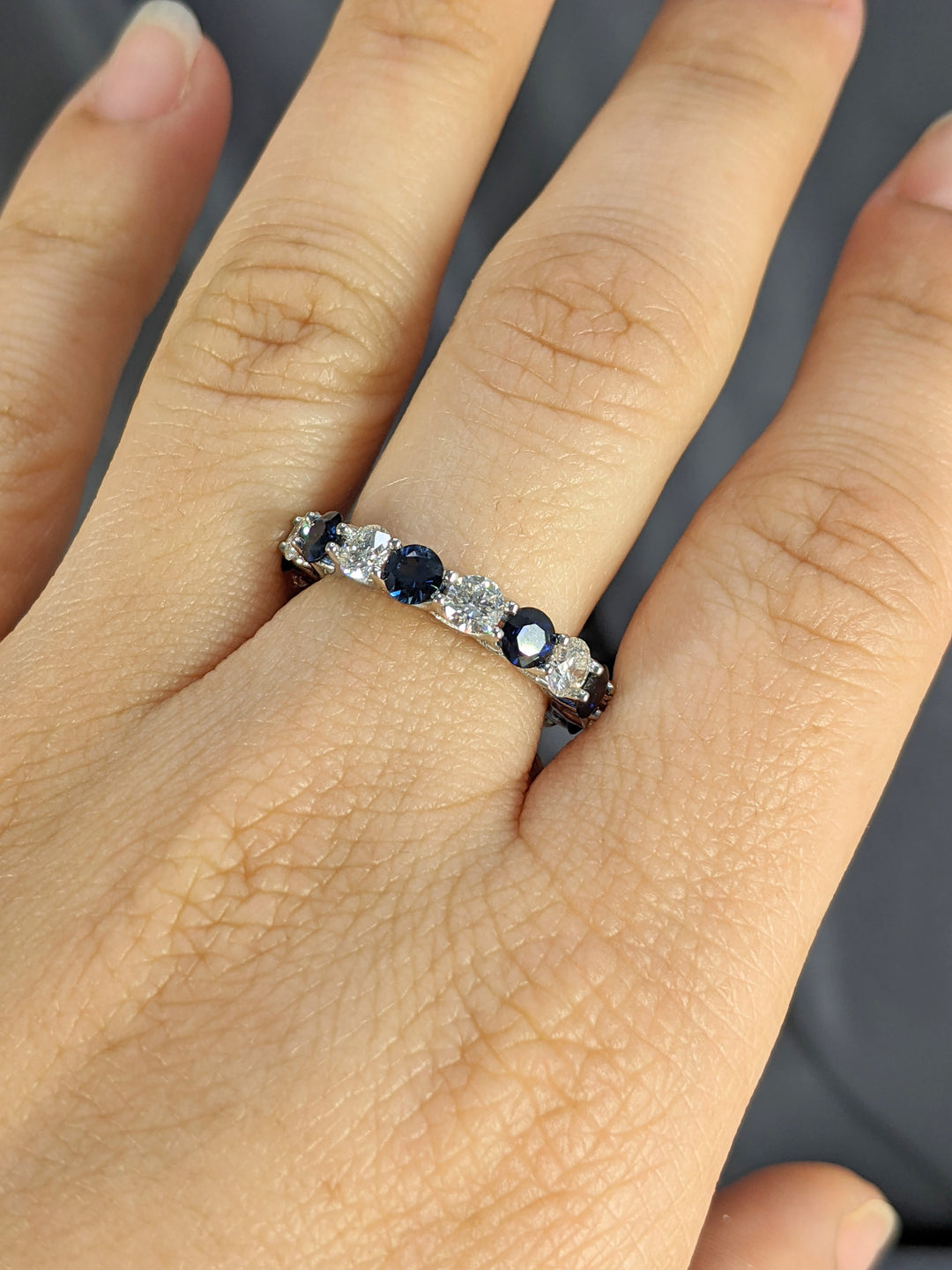 4.50 Ct. Tw. Diamond & Natural Sapphire Eternity Band