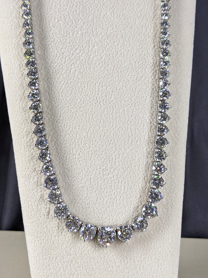 Riviera Round Brilliant Cut Natural or LAB Diamond Necklace