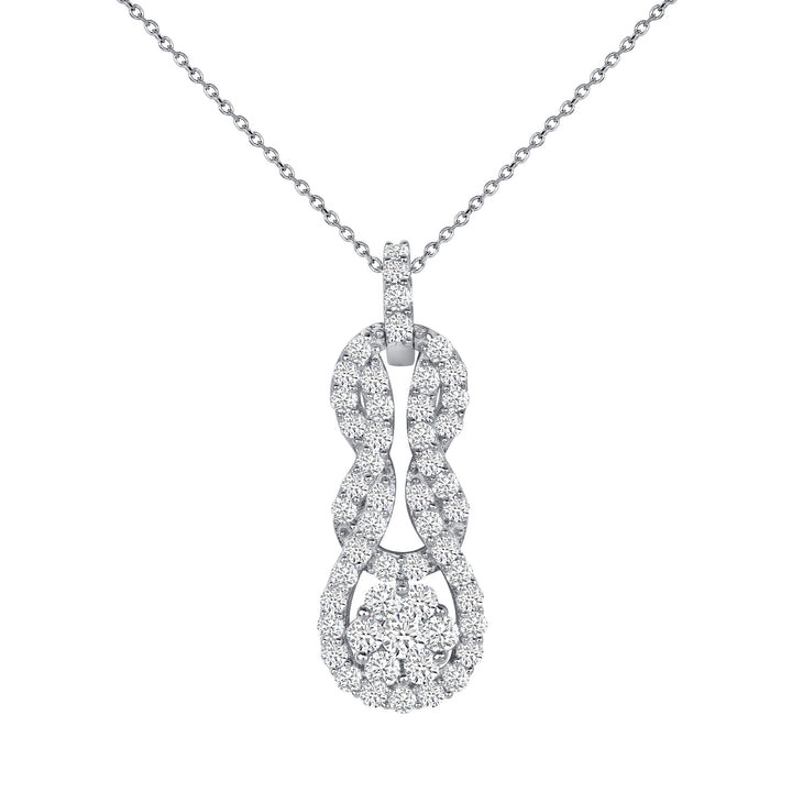 0.75 Carat Infiniti Design Round Cut Natural Diamond Pendant 17" Chain