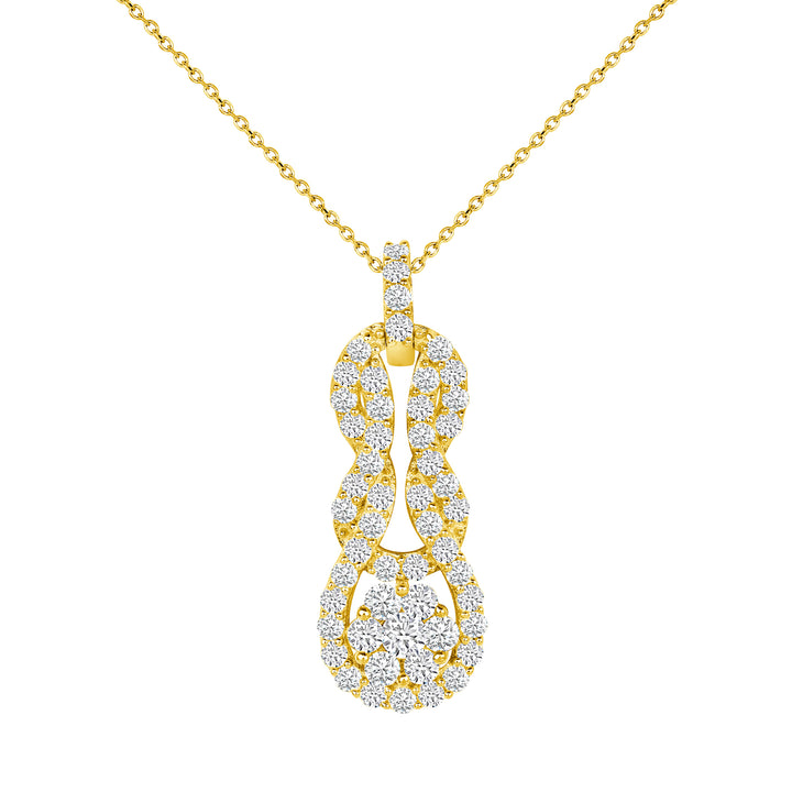 0.75 Carat Infiniti Design Round Cut Natural Diamond Pendant 17" Chain