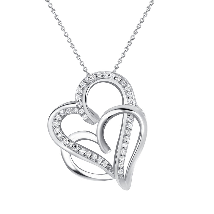 Heart Design 0.72 Carat Round Cut Natural Diamond Pendant 17" Chain