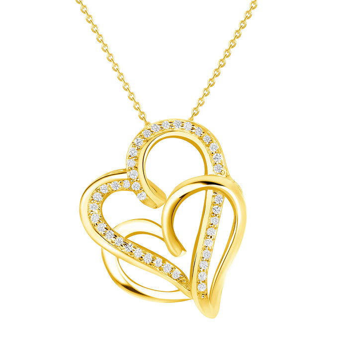 Heart Design 0.72 Carat Round Cut Natural Diamond Pendant 17" Chain