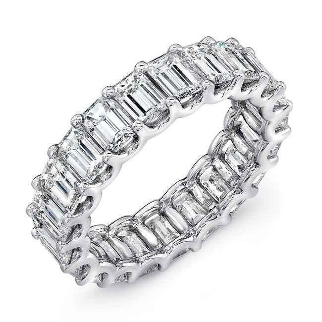 Stunning 3.18 Carat Emerald Cut Diamond Eternity Band H, VS