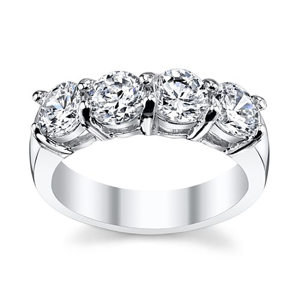 4-Stone 1.20 Carat Round Cut Diamond Band Shared Prong (4 mm, 0.30 ct. Each Stone)