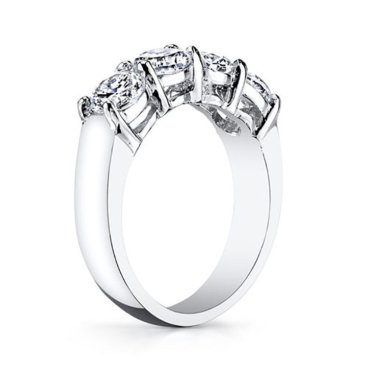 4-Stone 1.20 Carat Round Cut Diamond Band Shared Prong (4 mm, 0.30 ct. Each Stone)