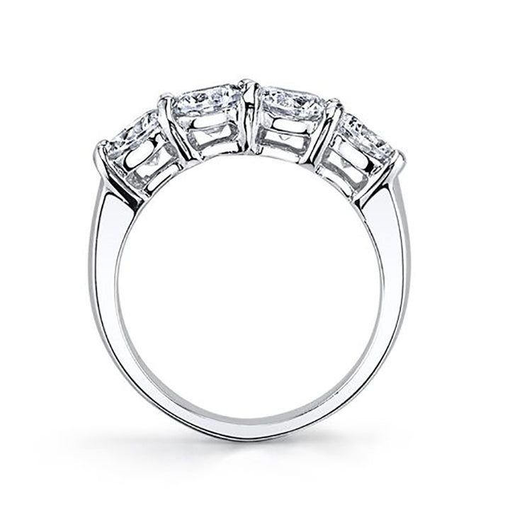 4-Stone 1.20 Carat Round Cut Diamond Band Shared Prong (4 mm, 0.30 ct. Each Stone)