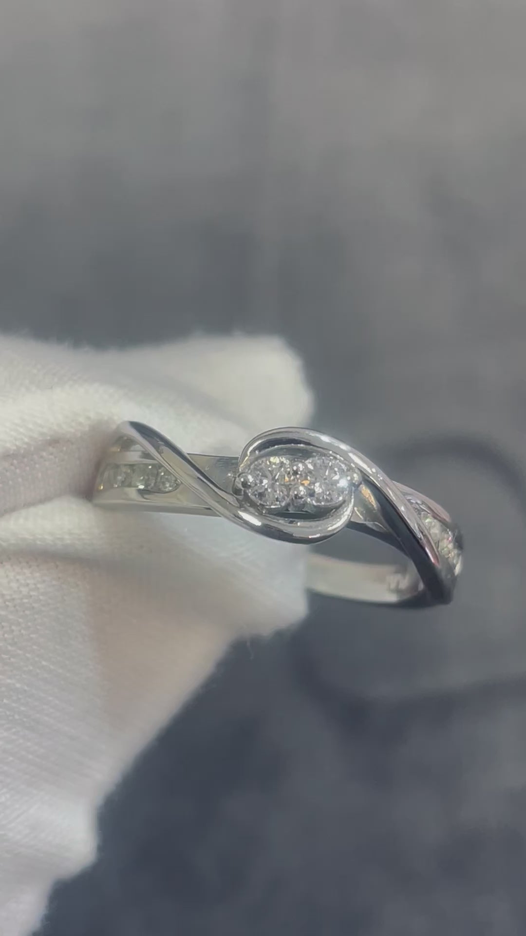 Two Stone Wrap Design 0.44 Carat Diamond Band in Prong Setting