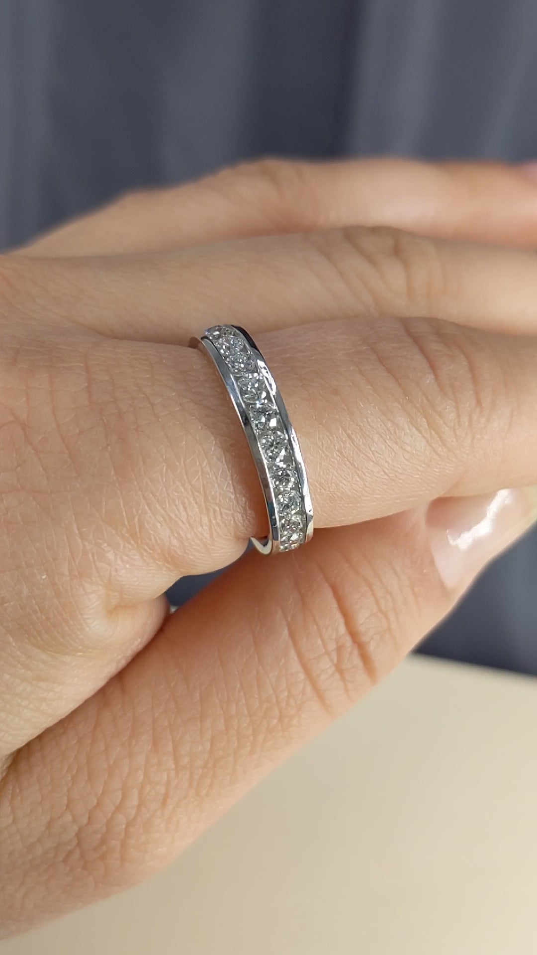 2.00 Carat Round Cut Diamond Channel Set Eternity Band