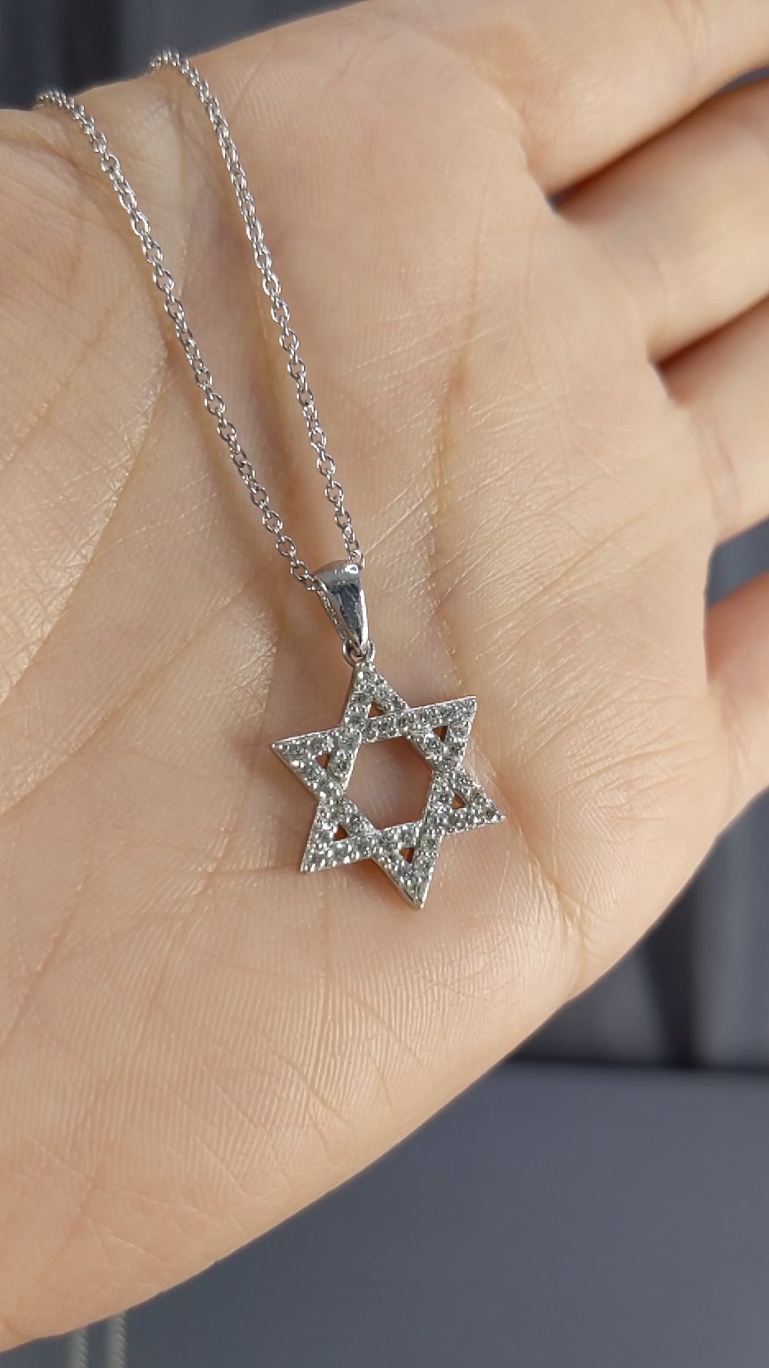 Star of David Diamond Pendant 1/2 Carat White Gold