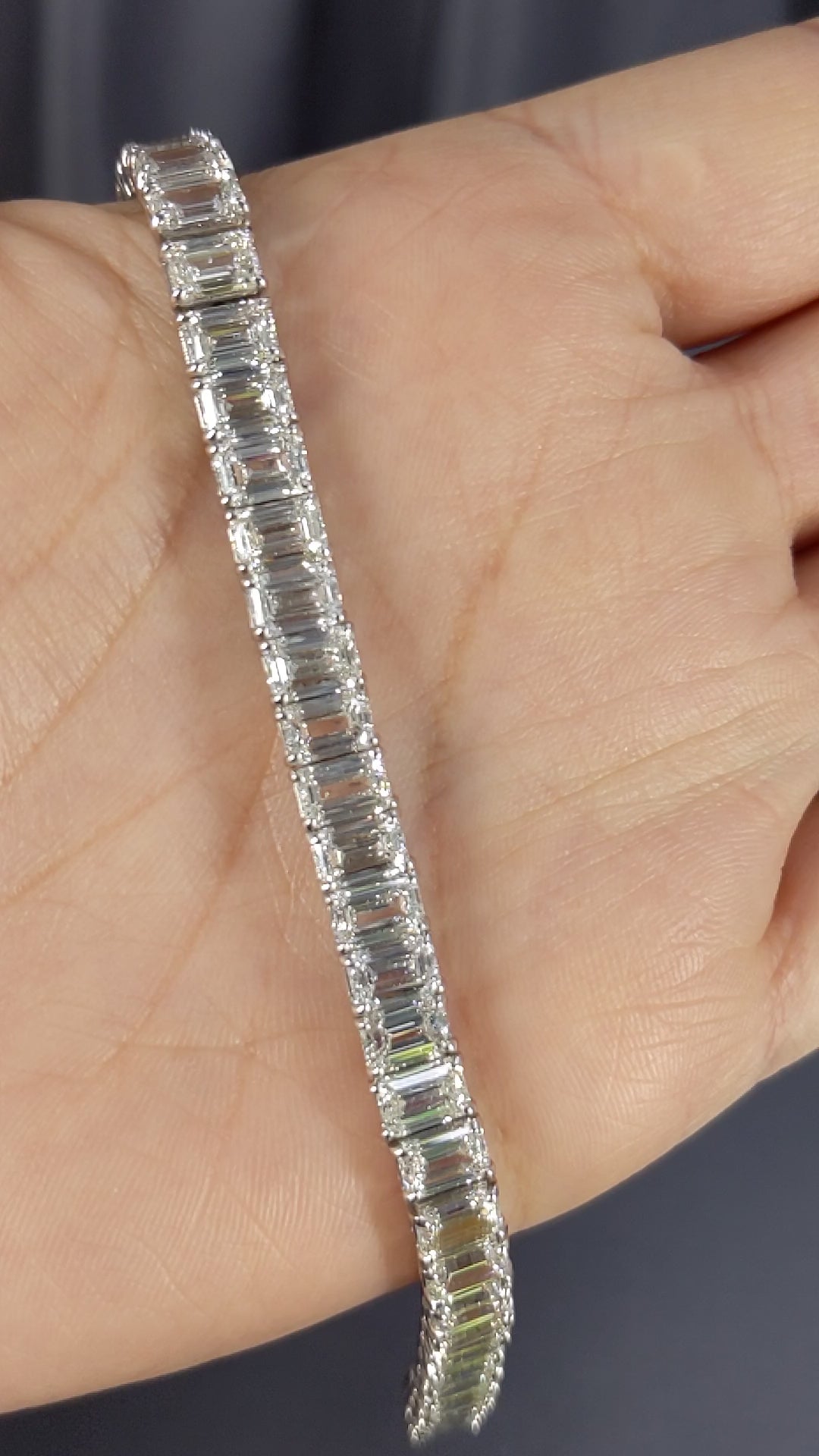 21.50 ctw. Emerald Cut Natural or LAB Diamond Tennis Bracelet