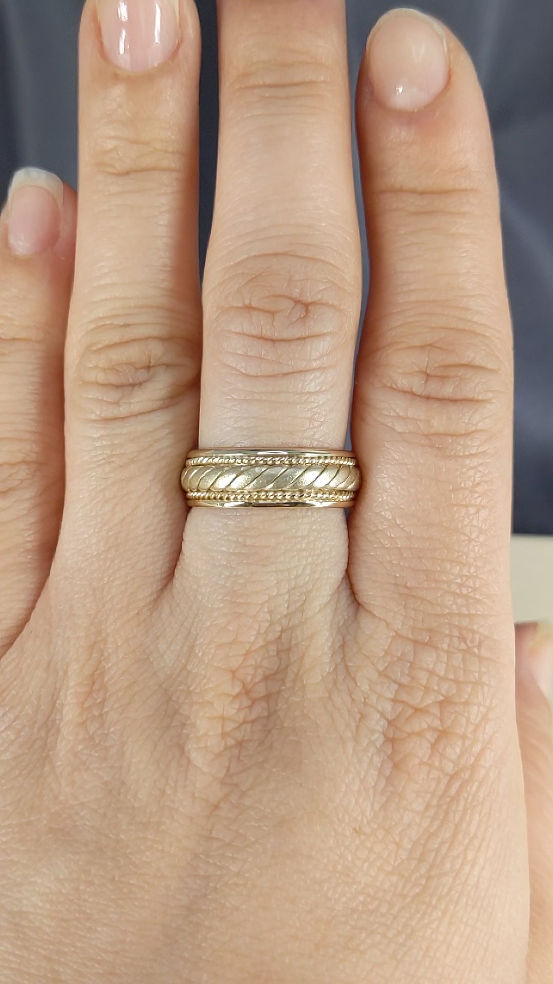 7MM Solid Gold Rope Wedding Band